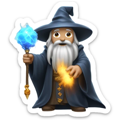 wizard holding a bomb sticker