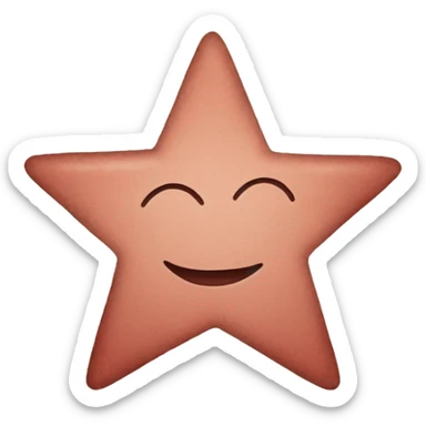 Flat star hand drawn faded dusty red sticker