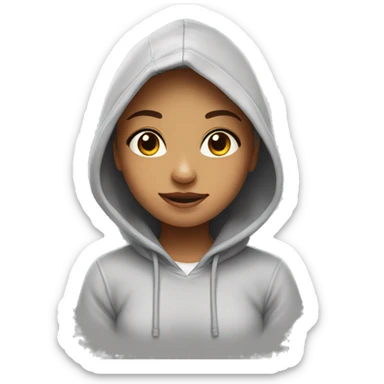 A cute girl with a hoddie on sticker