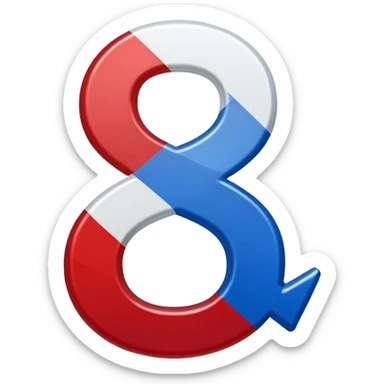 The percentage symbol is in the color of the American flag sticker