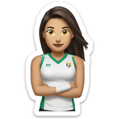 Voleibol chica morena número 14 sticker