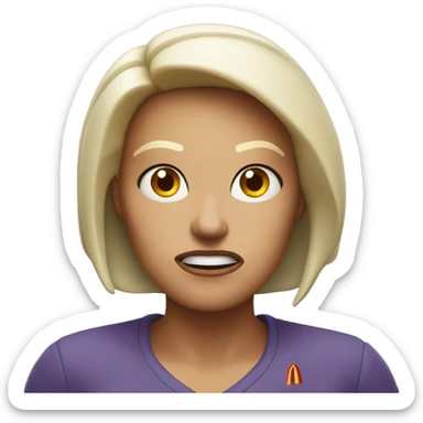 woman angry at mcdonalds worker sticker