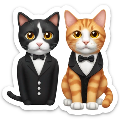orange tabby cat and tuxedo cat sticker
