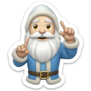 Father Frost shows hand sign of the horns sticker