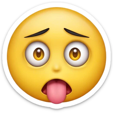 Dead eye emoji with tongue  sticker