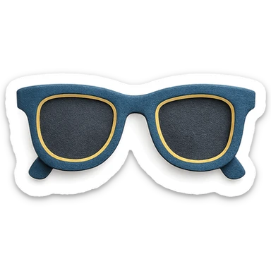 sunglasses with layered paper effect on a white background in paper-craft style sticker