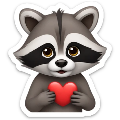 racoon in love sticker