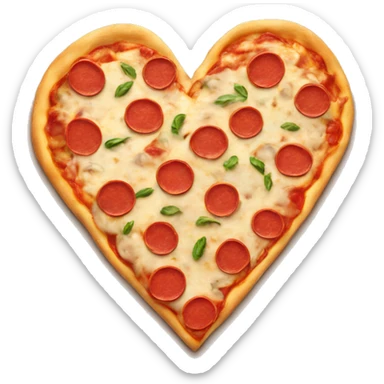 Pizza shaped in a heart sticker