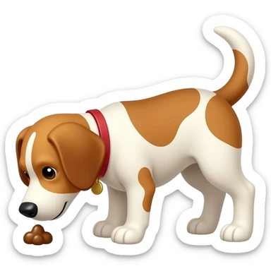 dog pooping bending over pooping dog sticker
