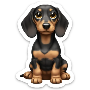 marble dachshund puppy sticker