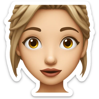 Une fille qui ferme les yeux et qui fait un bisou avec un cœur sticker