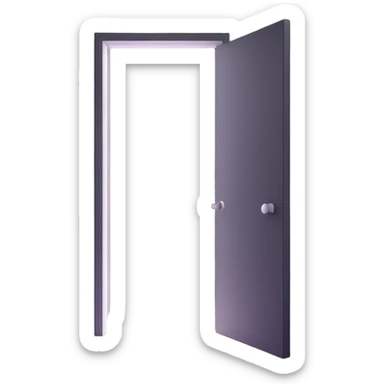 door slightly open with a strong, visible beam and glow of white light shining through the crack, dramatic contrast in a dark scene sticker