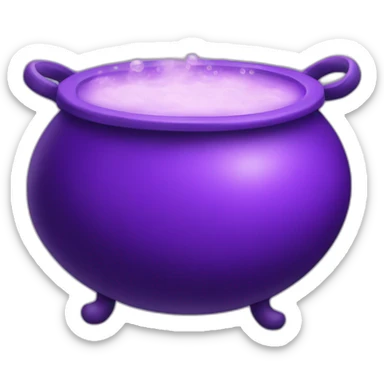 a purple cauldron bubbling sticker
