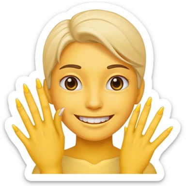 A normal human emoji with nails sticker