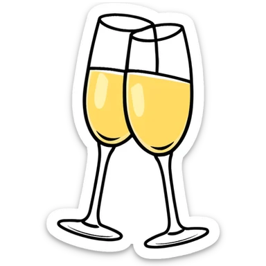 Zwei Gläser Champagner  sticker