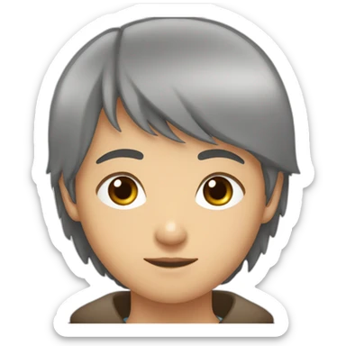 kazakh boy with brown eye  sticker