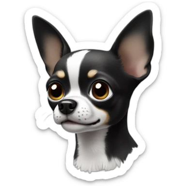 Chihuahua black and white sticker