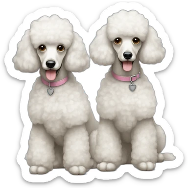 2 poodles sticker