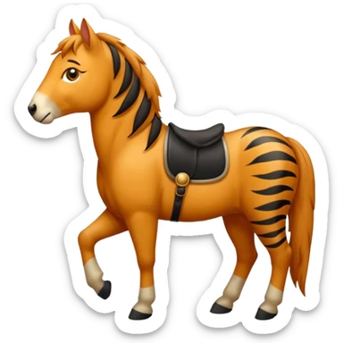 Un chat qui chevauche un cheval sticker