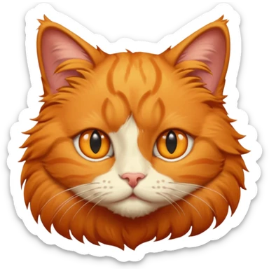 orange cat with no right eye  sticker