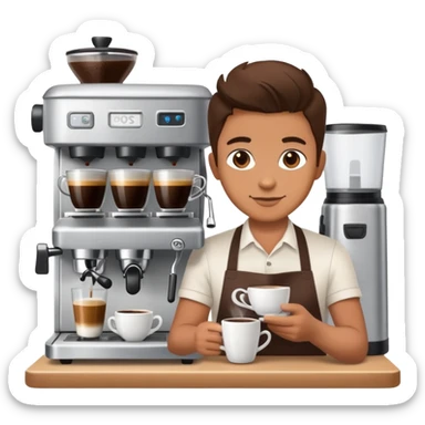 barista making coffee in a cafe sticker