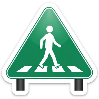 Crosswalk Light signal icon , Green walking man. sticker