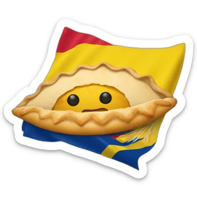 Empanada con ojos y una bandera de colombia sticker