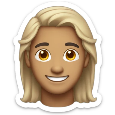 Light skin smiling indian guy with middle part hairstyle sticker