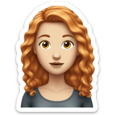 White girl with medium-sized redish hair sticker