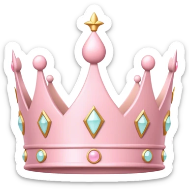 White and pastel pink crown sticker