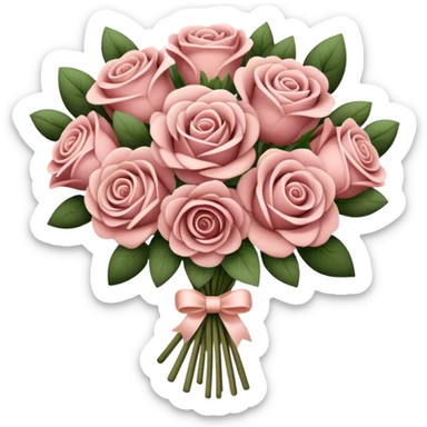 Neutral toned dusty rose flower bouquet  sticker