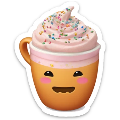 Light pink pumpkin latte with Multicolored Sprinkling sticker