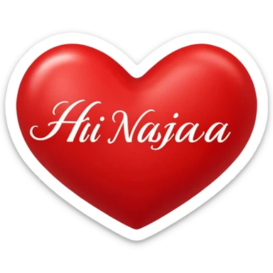 red heart that in the middle writes Hi Nastjaa sticker