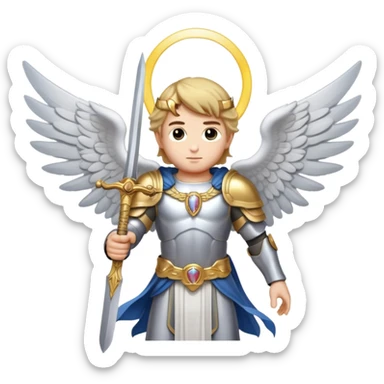 Archangel Michael with sword and wings and halo sticker