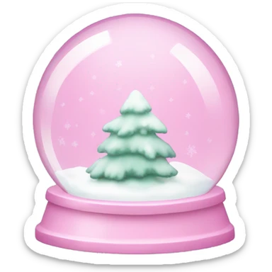 Pastel pink snow globe sticker