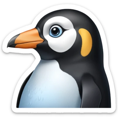 A penguin with a scar sticker