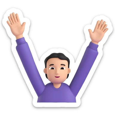 person raising hands in celebration reaching goal sticker