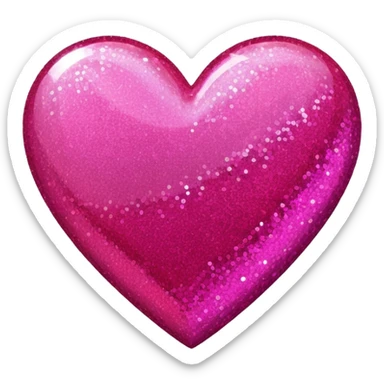 glitter heart with color block pattern sticker