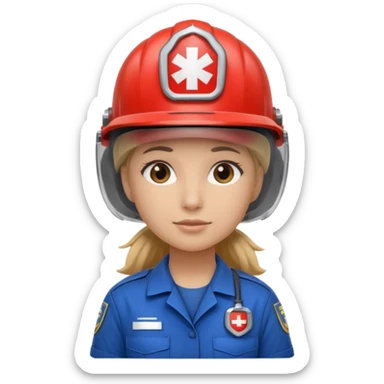 girl emergency worker sticker