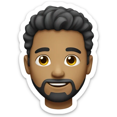 Light skin guy with beard, less textured hair sticker