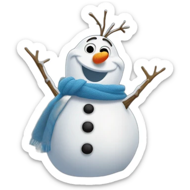 Olaf le bonhomme de neige qui dort sticker