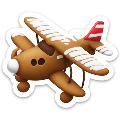 Gingerbread man flying plane sticker