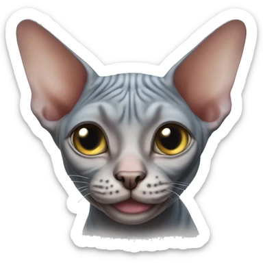 A very smiling sphynx cat sticker