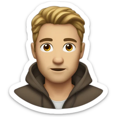 Privacy threat hunter no mustache brown eyebrows sticker