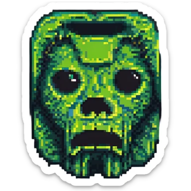 Minecraft creeper face pixel art sticker
