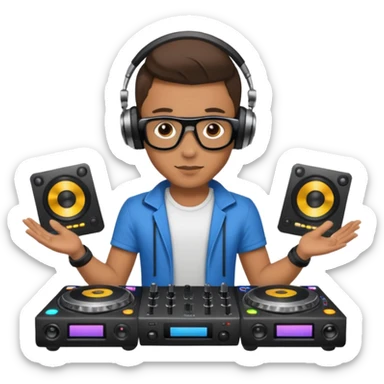 dj with setup sticker