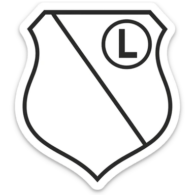 Herb Legii Warszawa with a clear letter L in the center, minimalist style, maintain transparent background, simple and clean design, minimal details. sticker