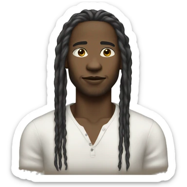 black boy sharp jawline long dreads half blonde hair sticker