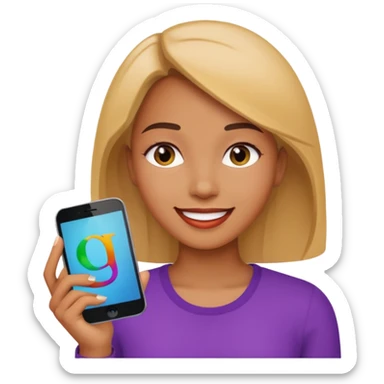 a woman is talking and English letters are coming out sticker