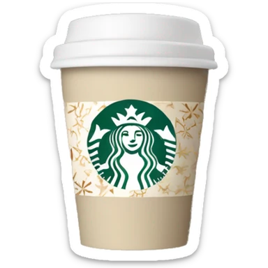 beige starbucks cup with winter pattern sticker